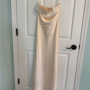 Elegant Cream Strapless Dress